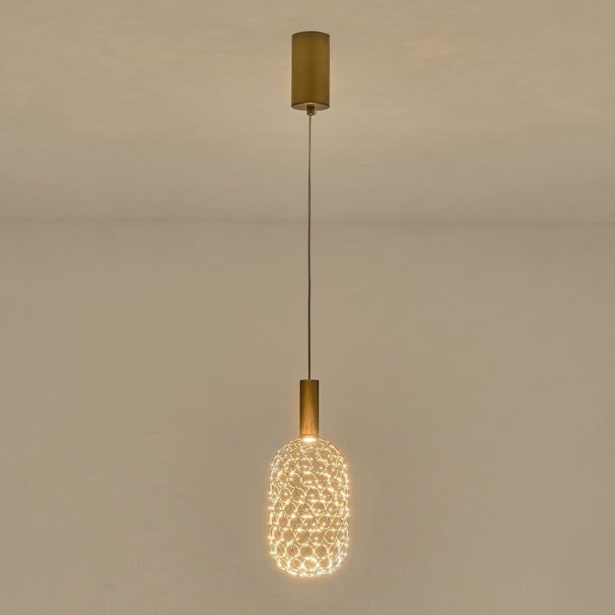 LED Chandelier on a string PERFORATO LED/6,3W/230V 3000K gold d. 13 cm