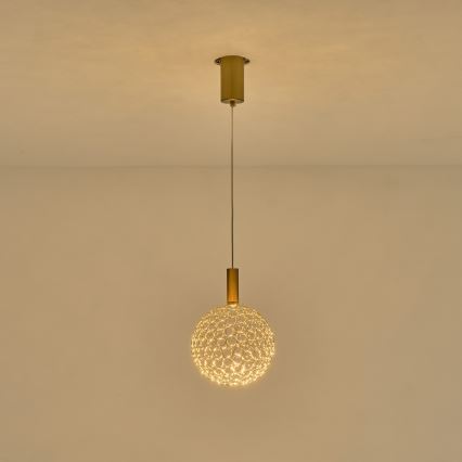 LED Chandelier on a string PERFORATO LED/6,3W/230V 3000K gold d. 20 cm