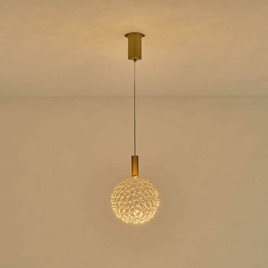 LED Chandelier on a string PERFORATO LED/6,3W/230V 3000K gold d. 20 cm