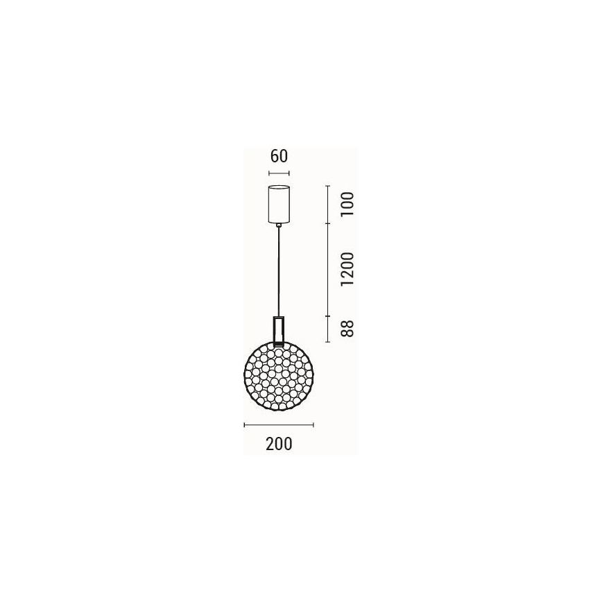 LED Chandelier on a string PERFORATO LED/6,3W/230V 3000K gold d. 20 cm
