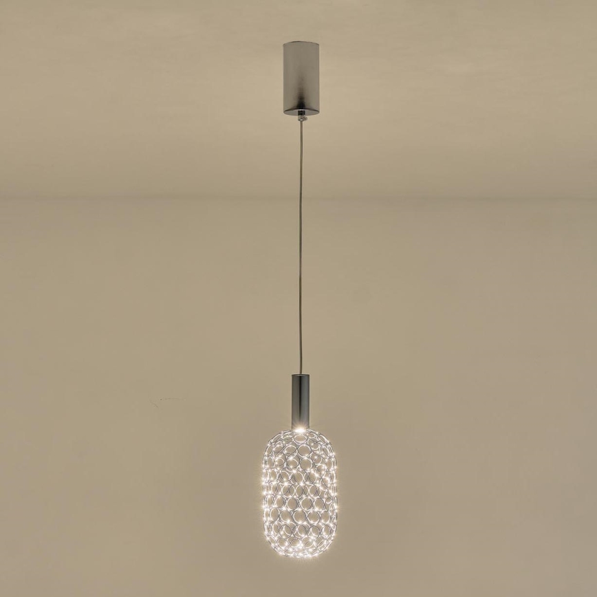 LED Chandelier on a string PERFORATO LED/6,3W/230V 3000K shiny chrome d. 13 cm