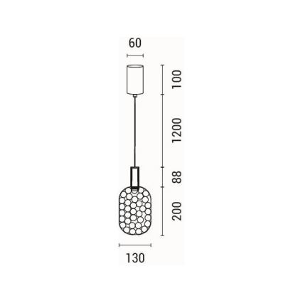 LED Chandelier on a string PERFORATO LED/6,3W/230V 3000K shiny chrome d. 13 cm