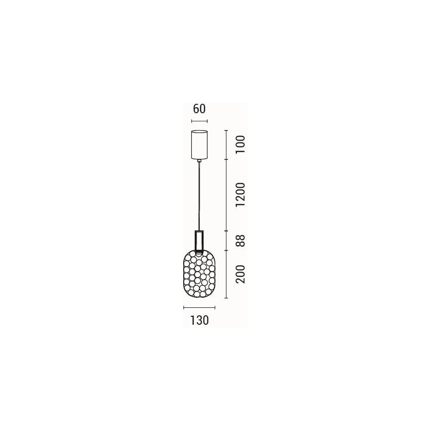 LED Chandelier on a string PERFORATO LED/6,3W/230V 3000K shiny chrome d. 13 cm