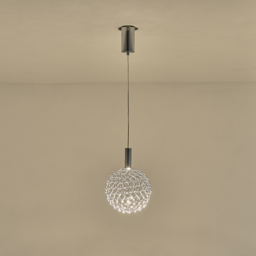 LED Chandelier on a string PERFORATO LED/6,3W/230V 3000K shiny chrome d. 20 cm