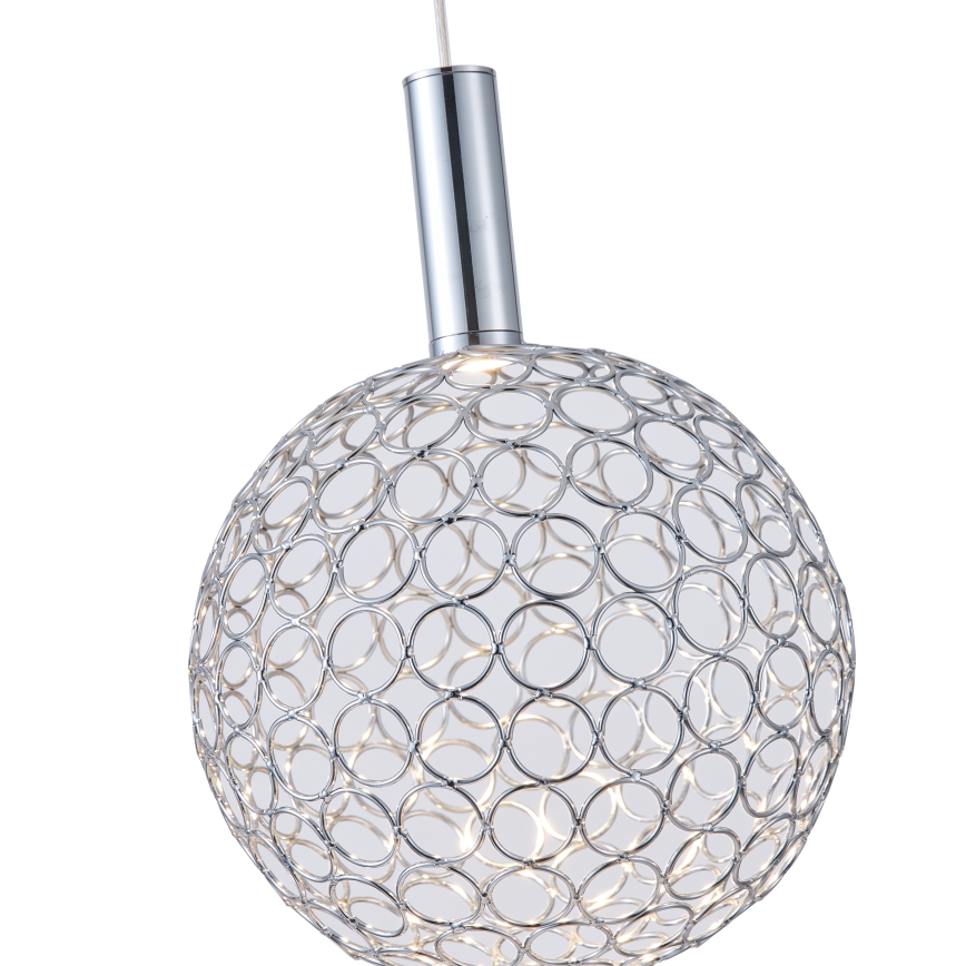 LED Chandelier on a string PERFORATO LED/6,3W/230V 3000K shiny chrome d. 20 cm