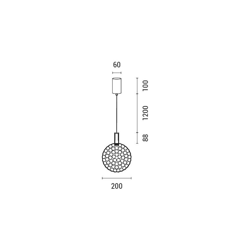 LED Chandelier on a string PERFORATO LED/6,3W/230V 3000K shiny chrome d. 20 cm