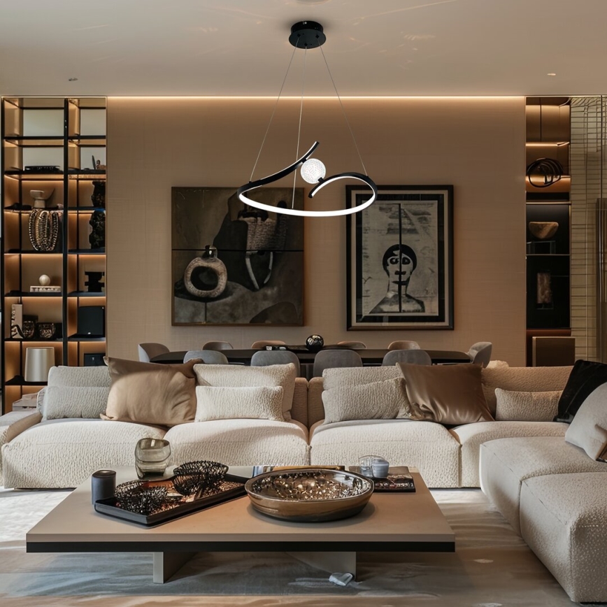 LED Chandelier on a string PERLA LED/34W/230V black