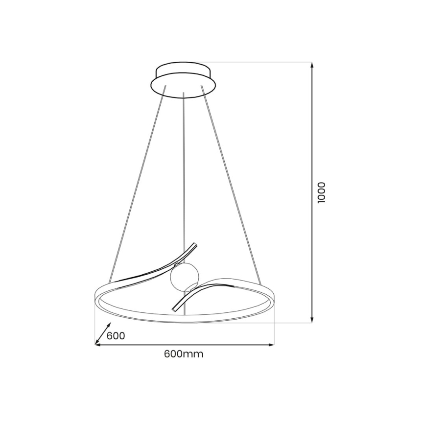 LED Chandelier on a string PERLA LED/34W/230V black