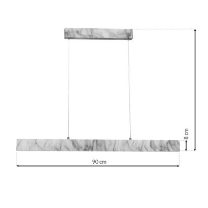 LED Chandelier on a string PIERCE LED/18W/230V white/grey