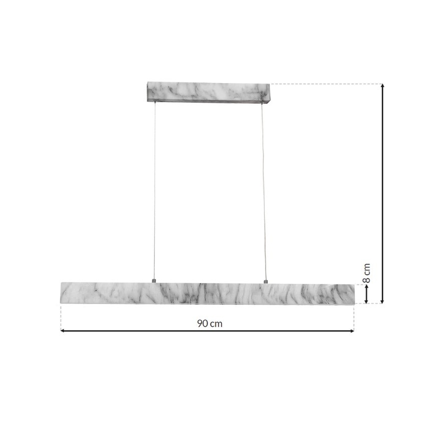 LED Chandelier on a string PIERCE LED/18W/230V white/grey
