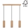 LED Chandelier on a string PIPE 3xGU10/5W/230V matte oak - FSC certified