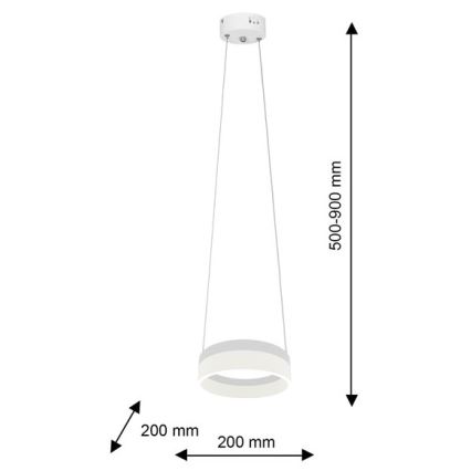 LED Chandelier on a string RING LED/12W/230V