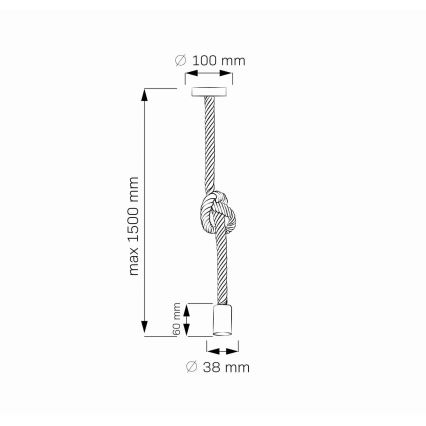 LED Chandelier on a string ROPE 1xE27/8W/230V