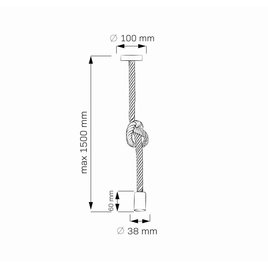 LED Chandelier on a string ROPE 1xE27/8W/230V