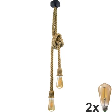 LED Chandelier on a string ROPE 2xE27/10W/230V
