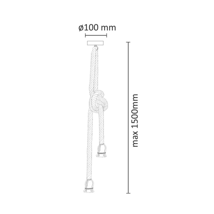 LED Chandelier on a string ROPE 2xE27/10W/230V