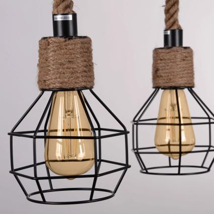 LED Chandelier on a string ROPE ALEGRA 4xE27/10W/230V