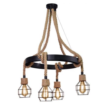 LED Chandelier on a string ROPE ALEGRA 4xE27/10W/230V