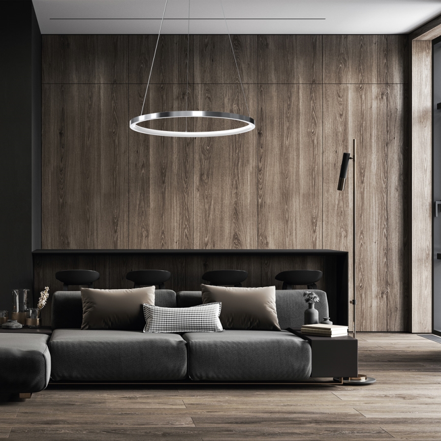 LED Chandelier on a string ROTONDA LED/27W/230V shiny chrome