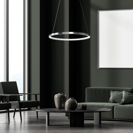 LED Chandelier on a string ROTONDA LED/27W/230V shiny chrome