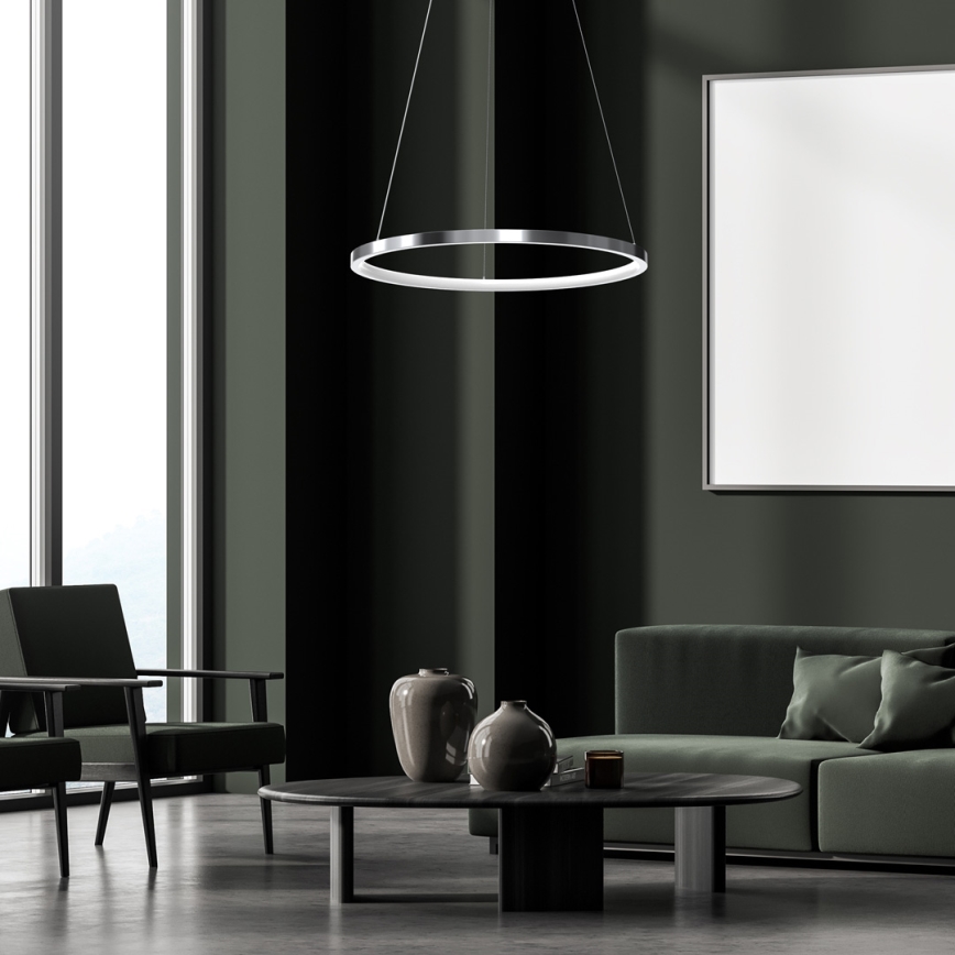 LED Chandelier on a string ROTONDA LED/27W/230V shiny chrome