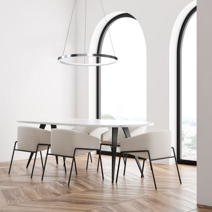 LED Chandelier on a string ROTONDA LED/27W/230V shiny chrome