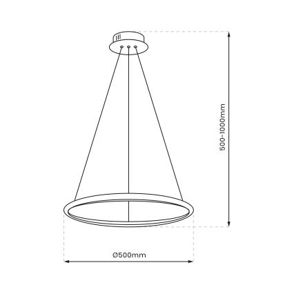 LED Chandelier on a string ROTONDA LED/27W/230V shiny chrome