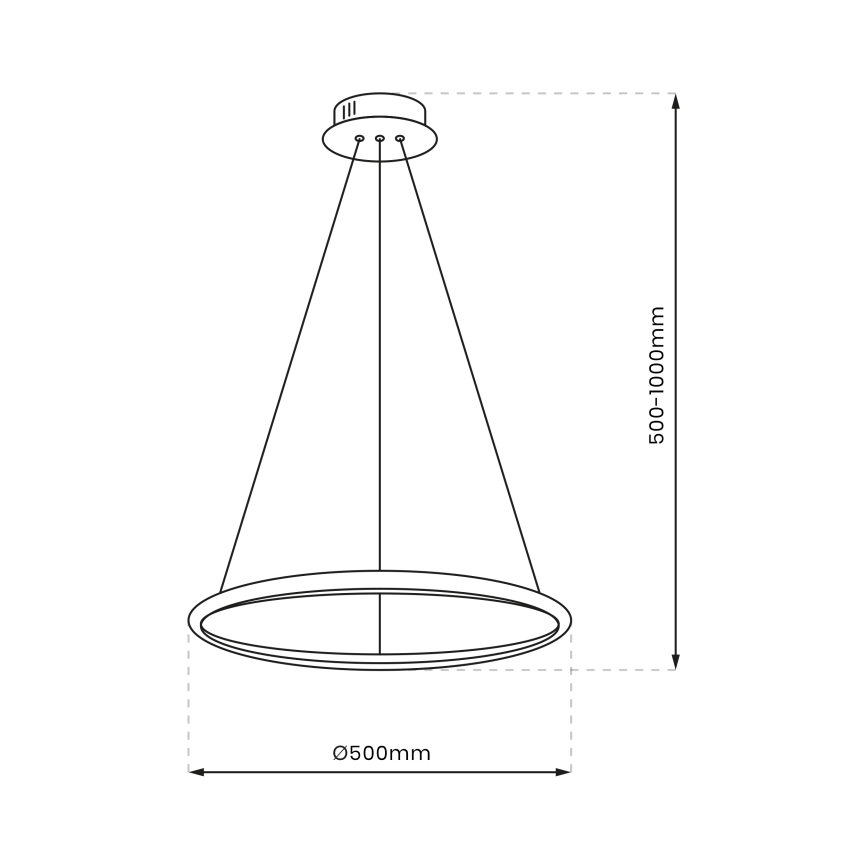 LED Chandelier on a string ROTONDA LED/27W/230V shiny chrome