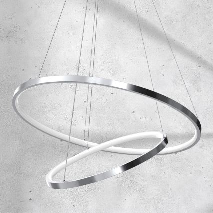 LED Chandelier on a string ROTONDA LED/51W/230V shiny chrome