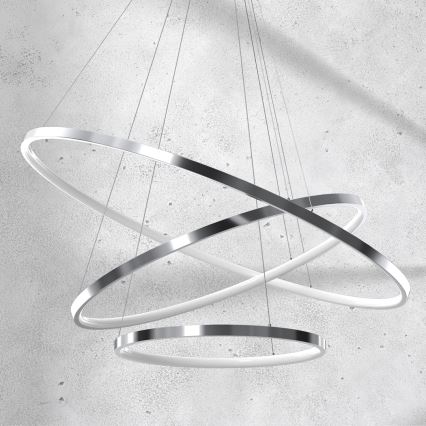 LED Chandelier on a string ROTONDA LED/93W/230V shiny chrome