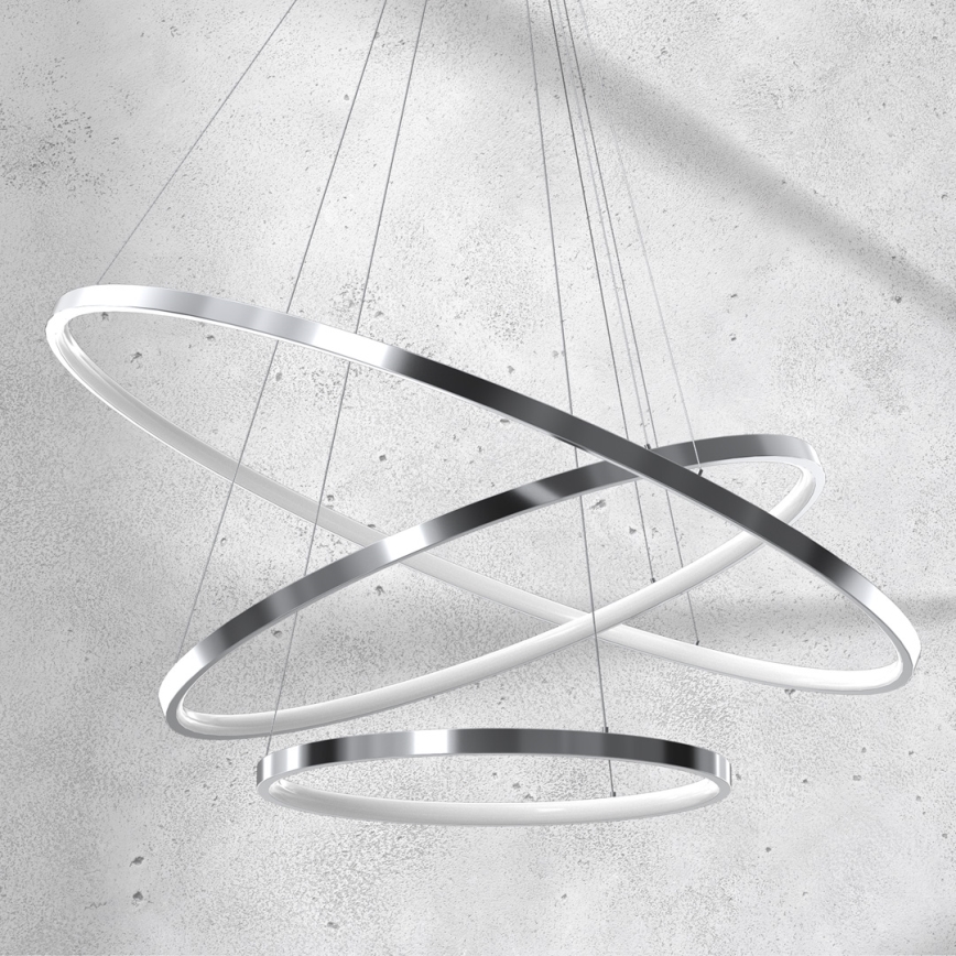 LED Chandelier on a string ROTONDA LED/93W/230V shiny chrome