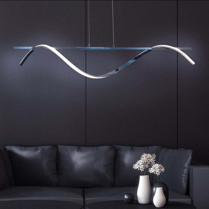 LED Chandelier on a string RUMBA LED/23W/230V 4000K shiny chrome