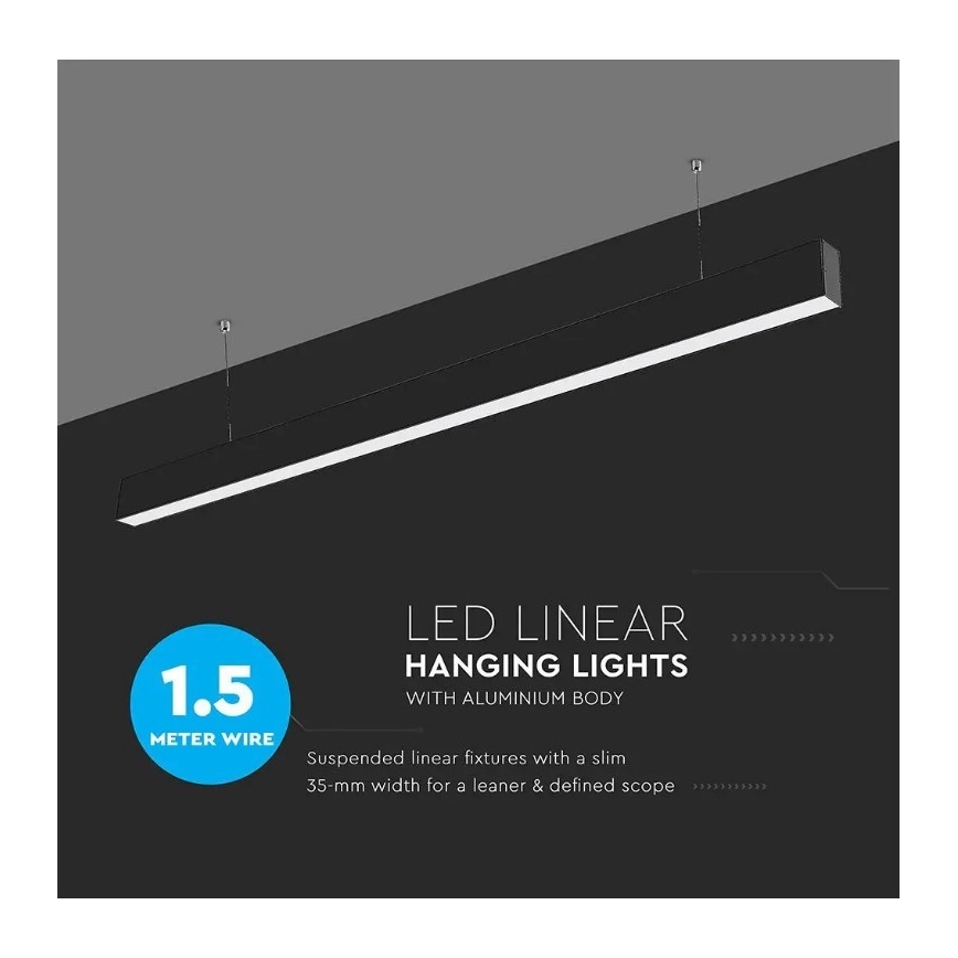 LED Chandelier on a string SAMSUNG CHIP LED/40W/230V 4000K black