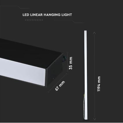 LED Chandelier on a string SAMSUNG CHIP LED/40W/230V 6400K black