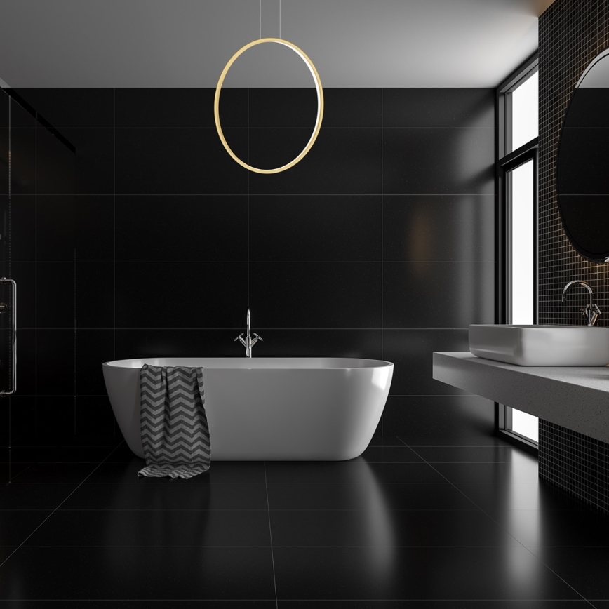 LED Chandelier on a string SATURNO LED/46W/230V d. 80 cm IP44 gold