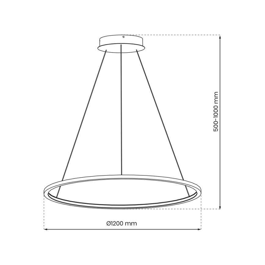 LED Chandelier on a string SATURNO LED/65W/230V d. 120 cm IP44 anthracite