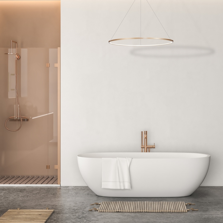 LED Chandelier on a string SATURNO LED/65W/230V d. 120 cm IP44 gold