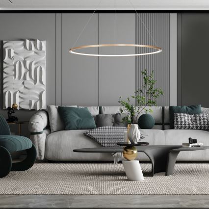 LED Chandelier on a string SATURNO LED/65W/230V d. 120 cm IP44 gold