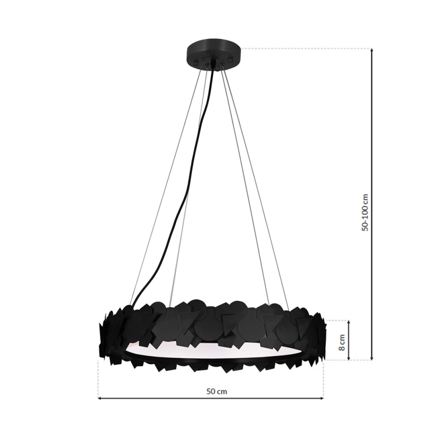 LED Chandelier on a string SOHO 1xLED/24W/230V black