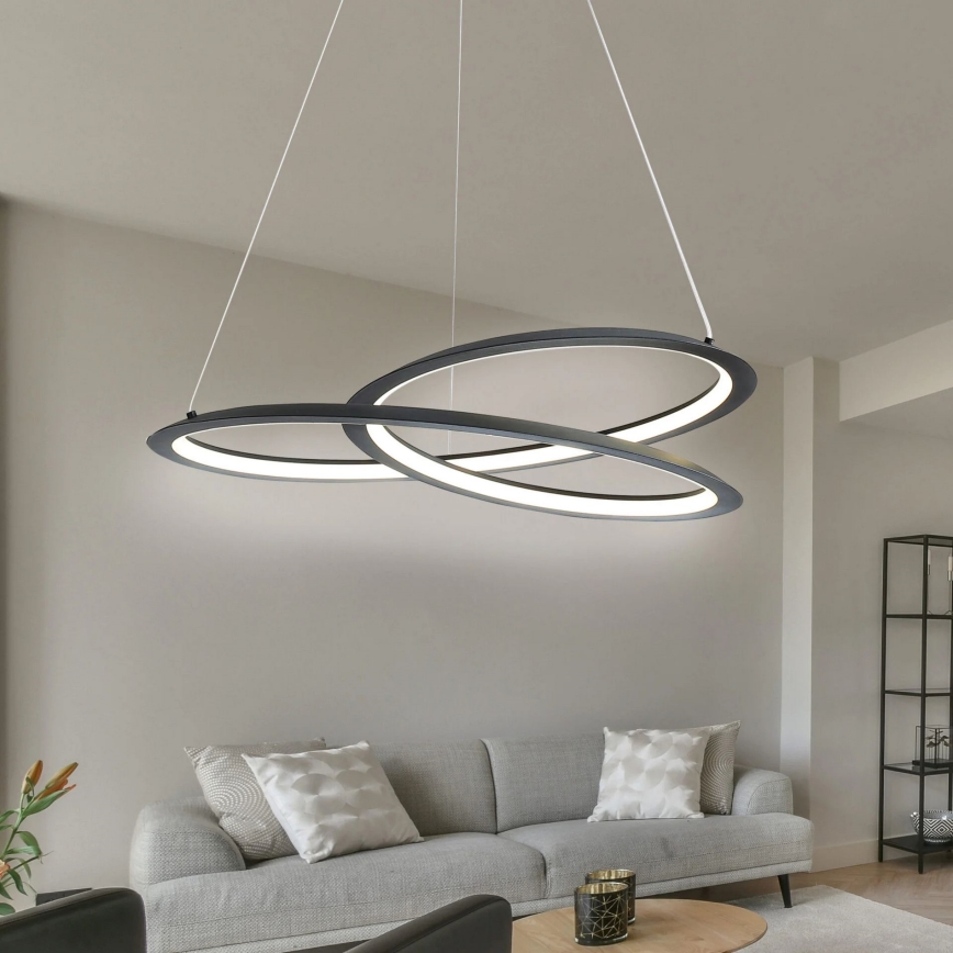 LED Chandelier on a string TANGO LED/44W/230V 4000K d. 60 cm black