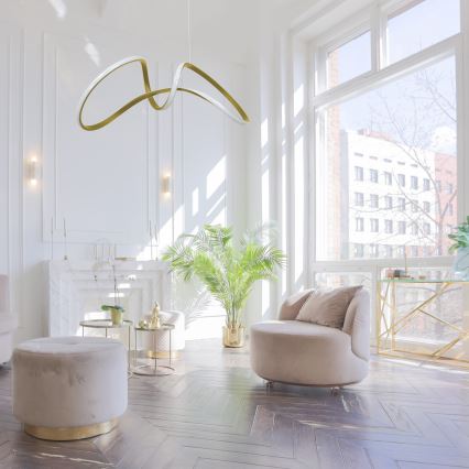 LED Chandelier on a string TESORO LED/48W/230V golden