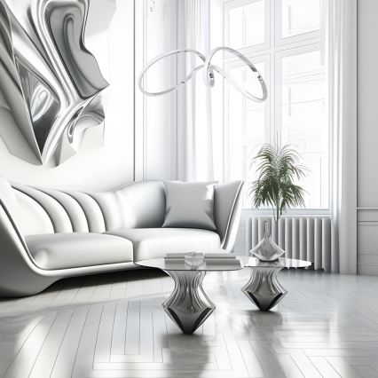 LED Chandelier on a string TESORO LED/48W/230V shiny chrome