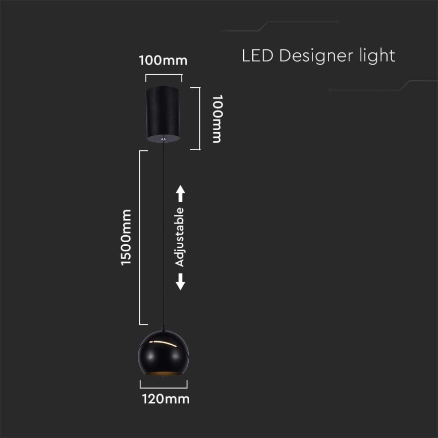 LED Chandelier on a string touch LED/8,5W/230V 3000K black
