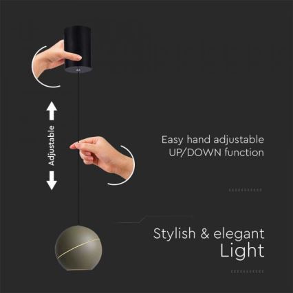 LED Chandelier on a string touch LED/8,5W/230V 3000K grey