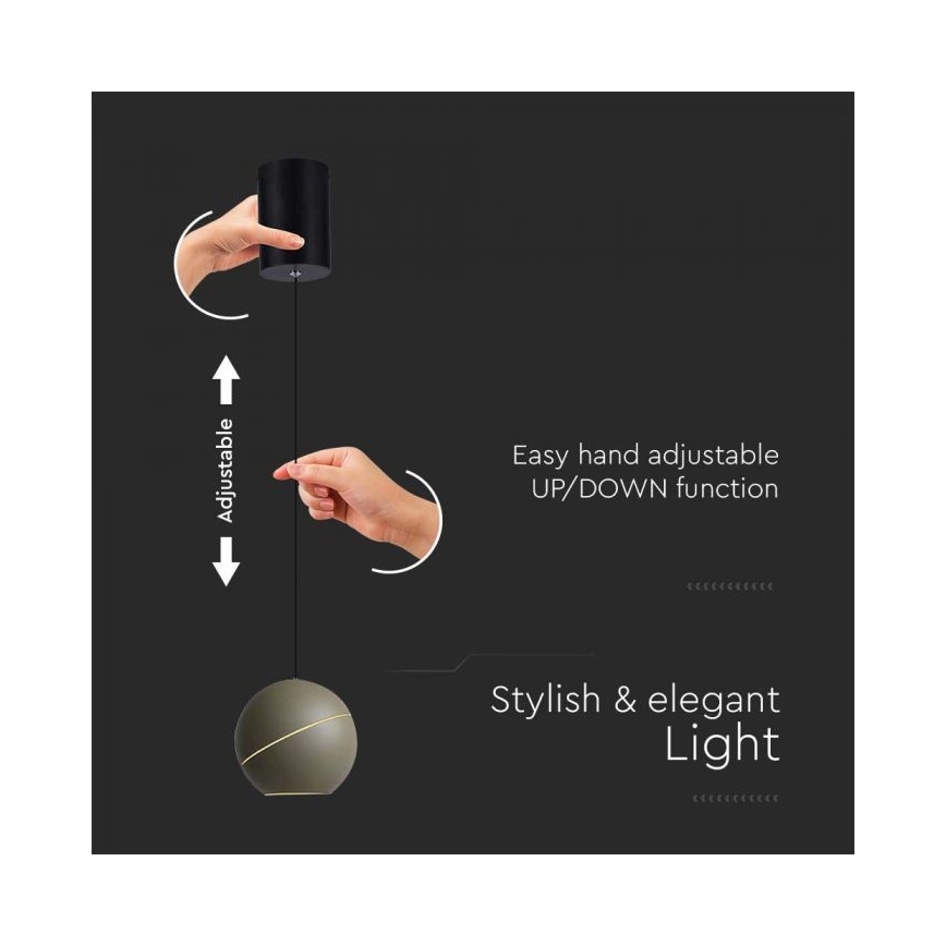 LED Chandelier on a string touch LED/8,5W/230V 3000K grey