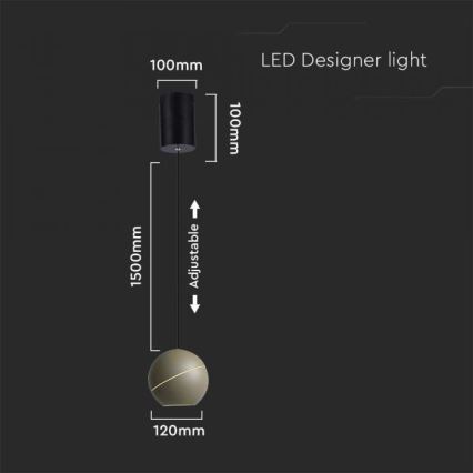 LED Chandelier on a string touch LED/8,5W/230V 3000K grey