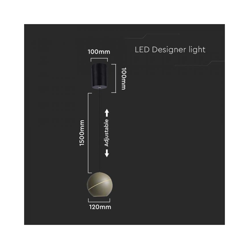 LED Chandelier on a string touch LED/8,5W/230V 3000K grey