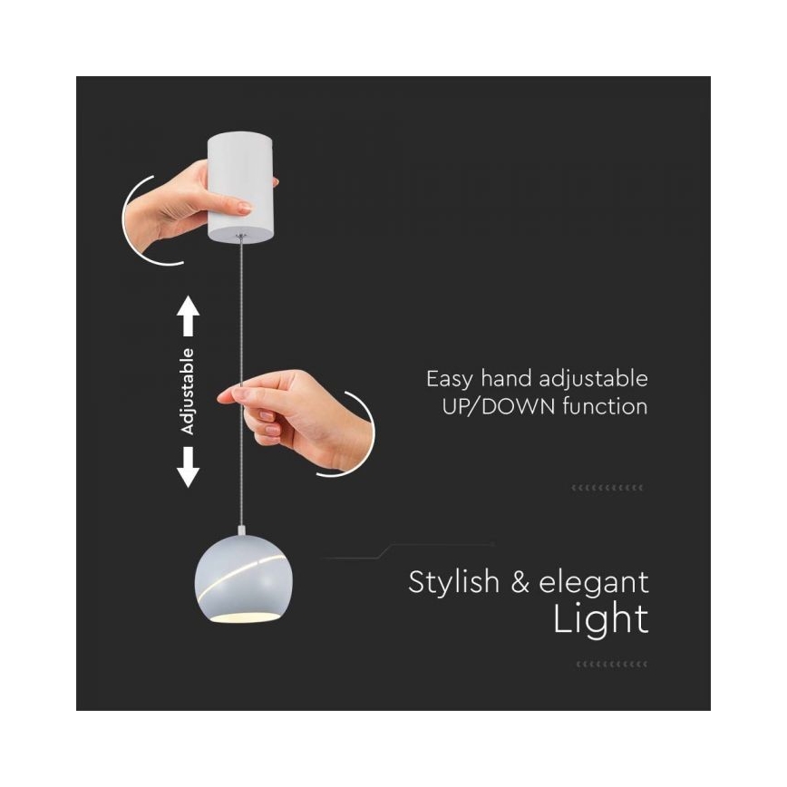 LED Chandelier on a string touch LED/8,5W/230V 3000K white
