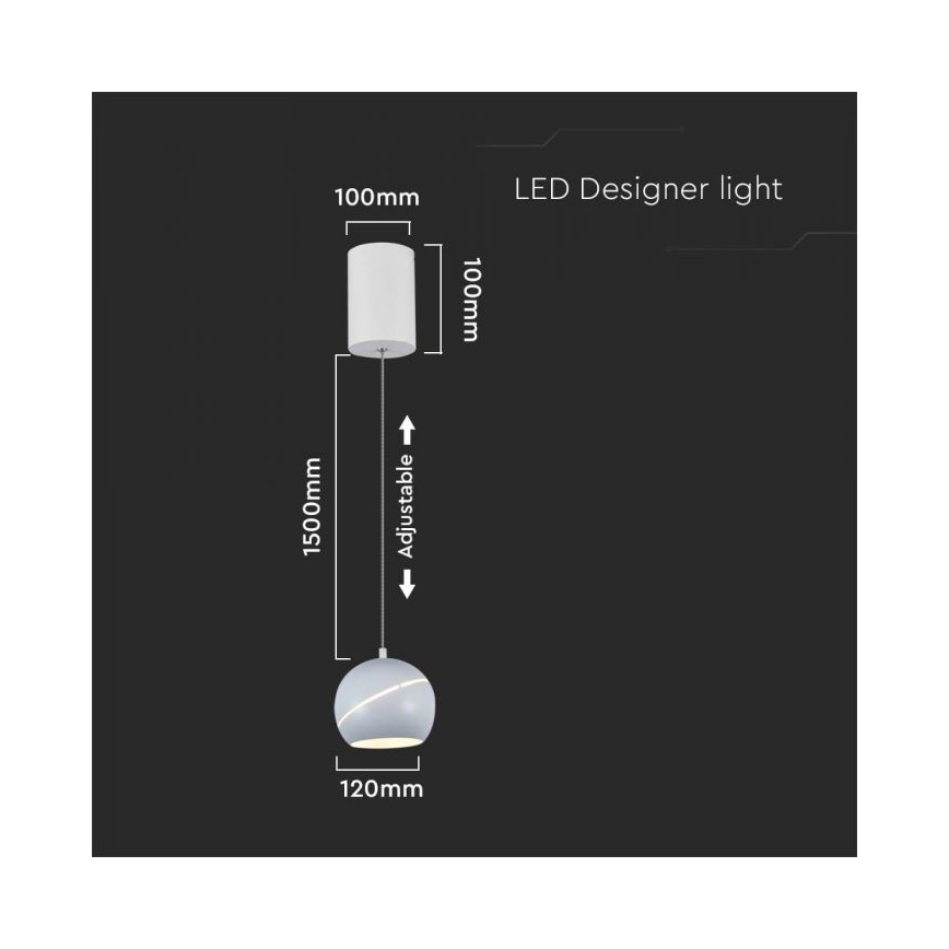 LED Chandelier on a string touch LED/8,5W/230V 3000K white