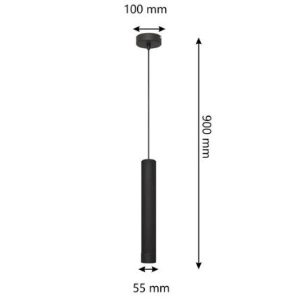 LED Chandelier on a string TUBA 1xGU10/4,8W/230V black